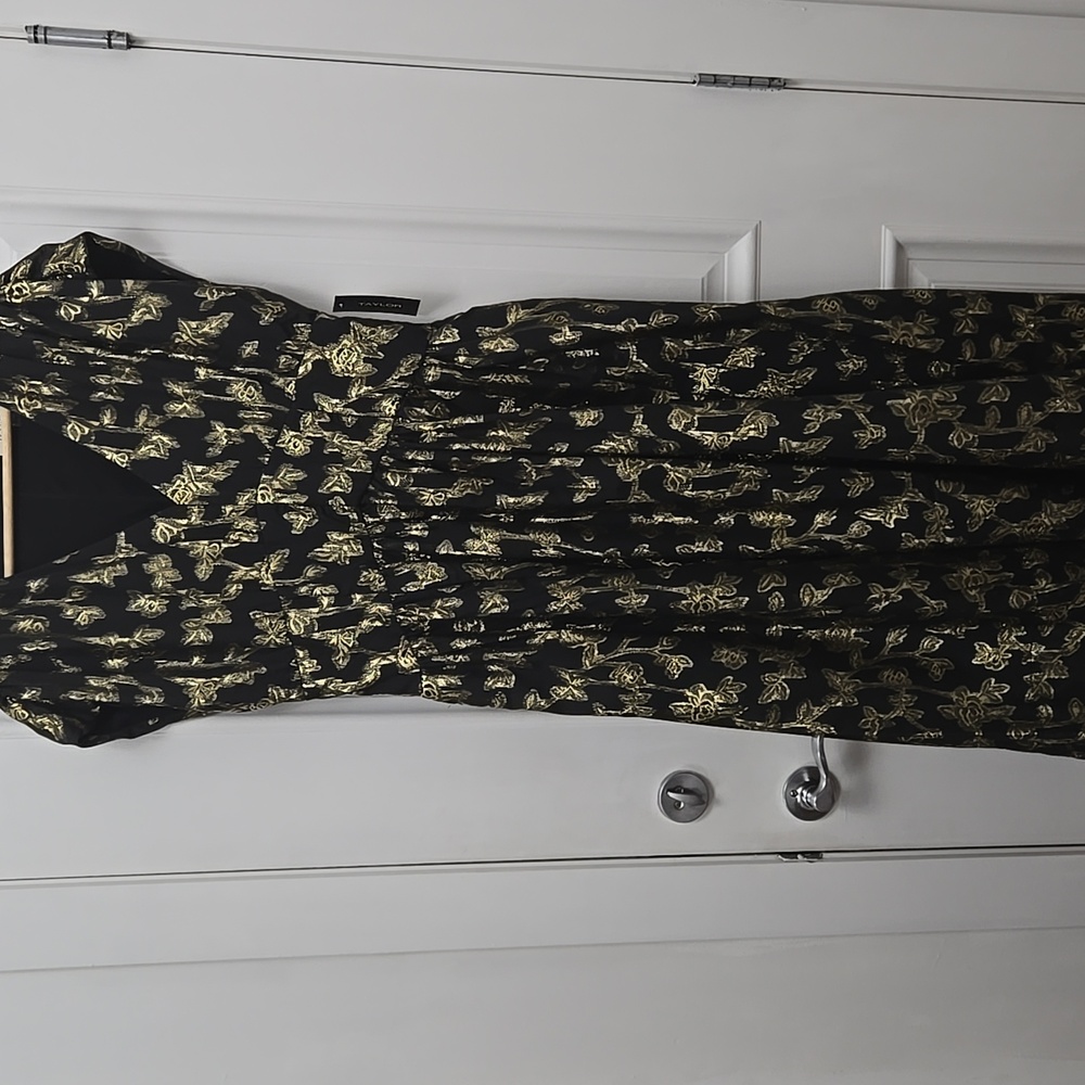 Just...Taylor Black and Gold Maxi Dress